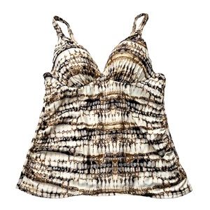 Lane Bryant Cacique Swim Plunge Bra Tankini Top